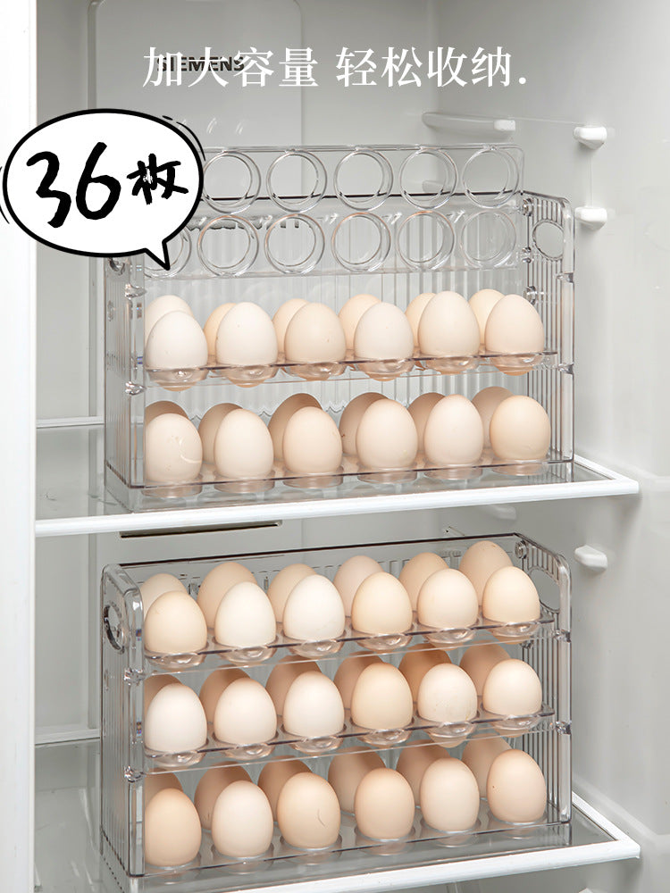 Egg Storage Box for Refrigerator Side Door, Egg Carton Holder, Food-Grade Special Transparent Storage and Preservation Box with Lid