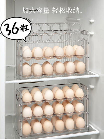 Egg Storage Box for Refrigerator Side Door, Egg Carton Holder, Food-Grade Special Transparent Storage and Preservation Box with Lid