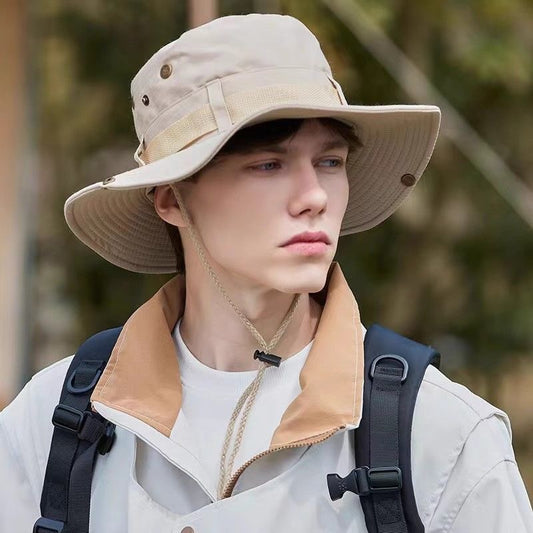 All-Match Western Denim Hat Men's and Women's Outdoor Mountaineering Summer Sun Hat Fishing Sunscreen Fisherman Hat Camping Breathable