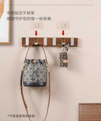 Door Hook Punch-free Clothes Bag Storage Rack Bedroom Door Wood Grain Clothes Hook Storage Door Hanger