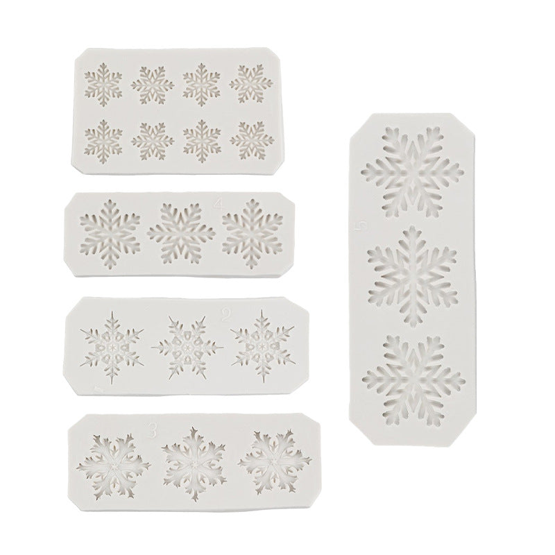 Christmas snowflake modeling silicone molds sugar cake chocolate mold diy baking Christmas decoration glue