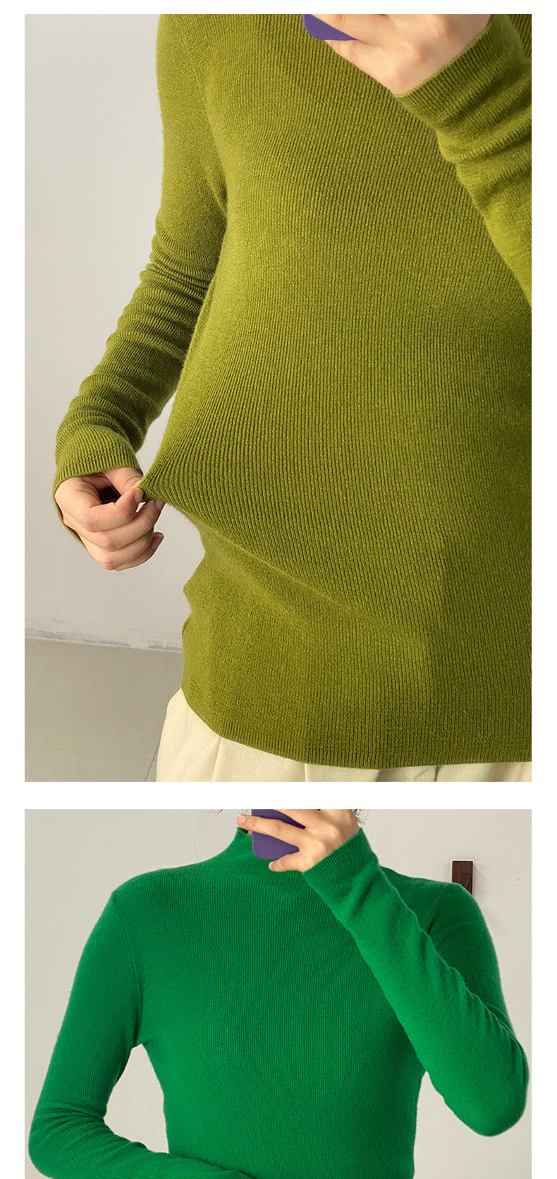 Machine Washable 100% Superfine Wool Sweater for Women Autumn and Winter New Loose Half Turtleneck Knitted Bottoming Sweater for Women