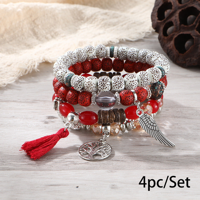 European and American Cross-Border Hot-Selling New Bohemian Bracelets Creative Tassel Multi-Layer Beaded Bracelets Fashion Jewelry