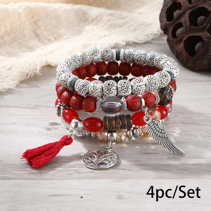 European and American Cross-Border Hot-Selling New Bohemian Bracelets Creative Tassel Multi-Layer Beaded Bracelets Fashion Jewelry