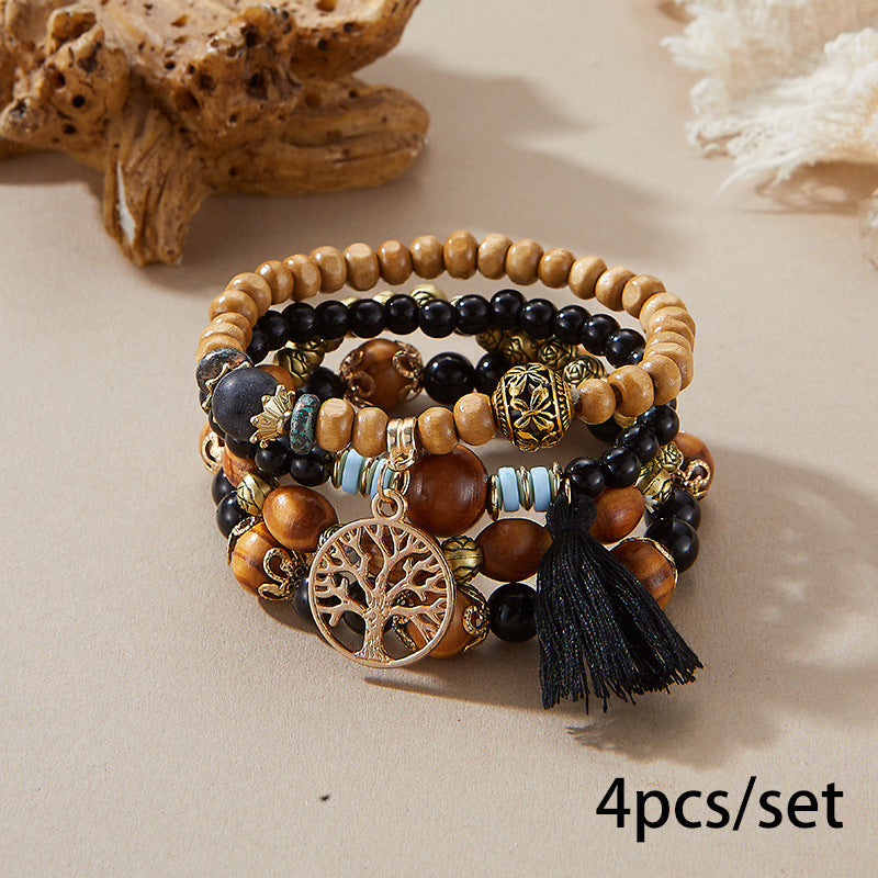 European and American Cross-Border Hot-Selling New Bohemian Bracelets Creative Tassel Multi-Layer Beaded Bracelets Fashion Jewelry