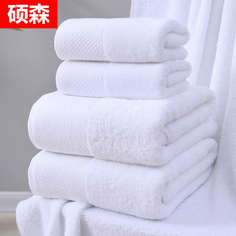 Hotel towel bath towel extra large absorbent pure cotton beauty salon hotel hot spring bed & breakfast white towel bath towel can add Logo