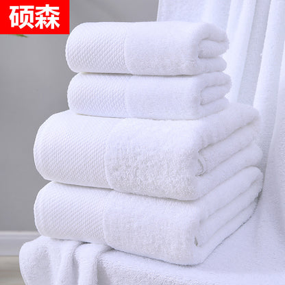 Hotel towel bath towel extra large absorbent pure cotton beauty salon hotel hot spring bed & breakfast white towel bath towel can add Logo