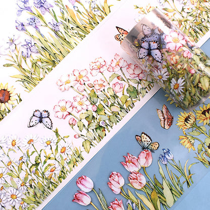 New pet Journal tape flower special material autumn letter simple full roll material shell optical flow hemp Journal tape