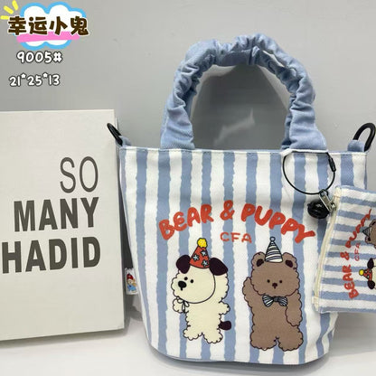 New Girls Handbag Storage Bag Cute Lunch Box Bag Handbag Mother Bag Korean Cartoon Bag Hand Bag
