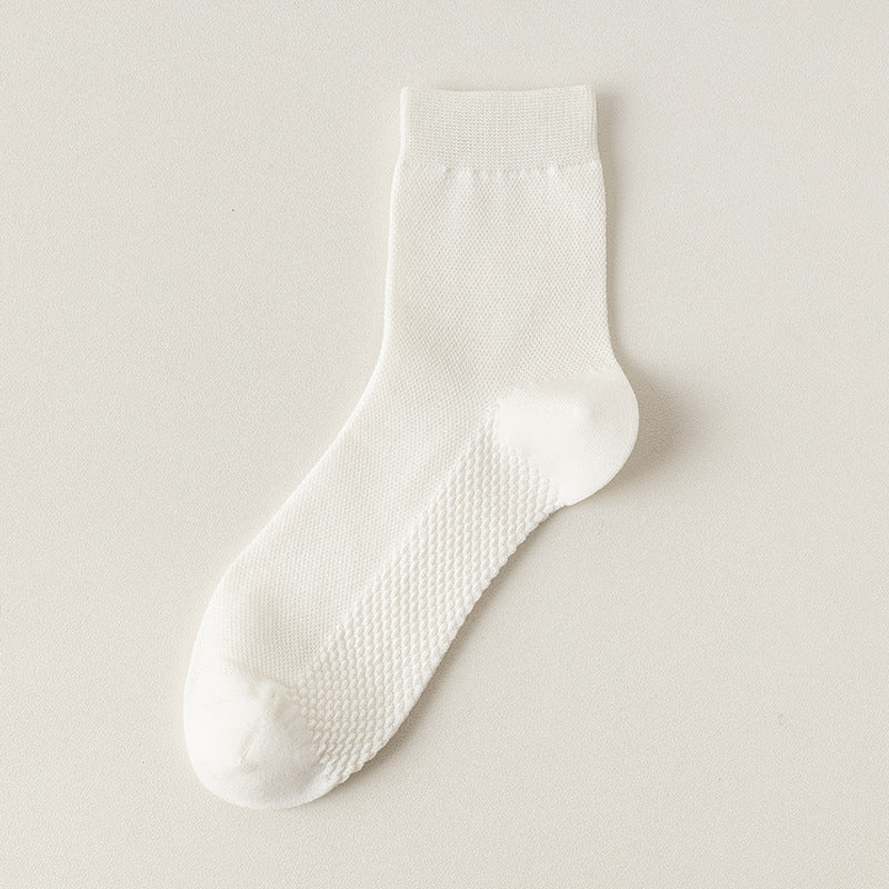 Zhuji socks men's mid-tube socks summer ultra-thin deodorant summer business spring and summer mesh stockings breathable sweat absorption