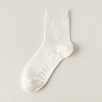 Zhuji socks men's mid-tube socks summer ultra-thin deodorant summer business spring and summer mesh stockings breathable sweat absorption