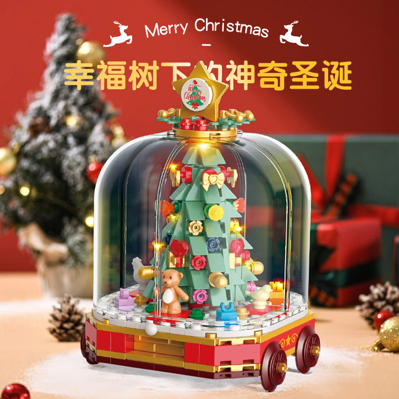 Compatible with Lego Christmas tree building blocks surprise blind box children assembled educational toys Christmas creative gift ornaments