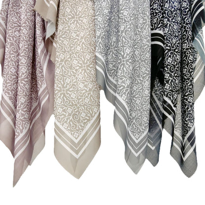 Cross-Border New Product Voile Print 110 Square Scarf Classic Lace Scarf Turban Malaysian Shawl