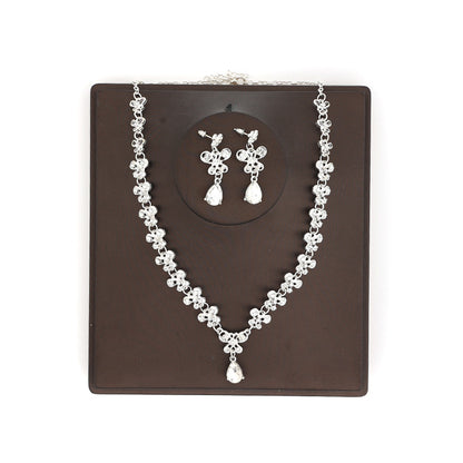 Korean Bride Necklace Earrings Two-piece Decorations Wedding Yarn Wedding Jewelry Wedding Accessories Dance Studio