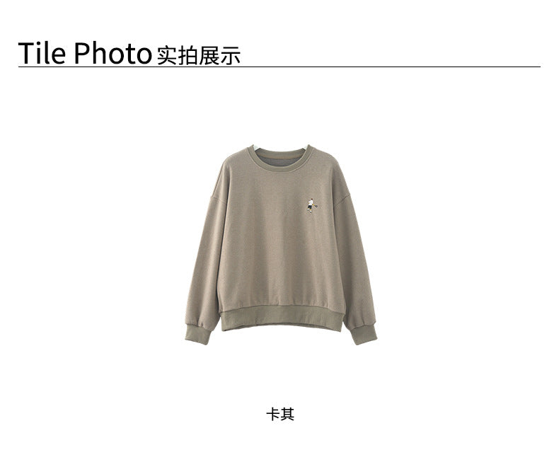 Guangzhou Huang Zheng American Retro Sexy Pullover Embroidered Sweatshirt Feminine Versatile Long-Sleeved Casual Top 530821