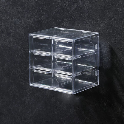 Desktop Wall Hanging Storage Box with Transparent Acrylic Cosmetics Bathroom Stationery Station Kitchen Storage Rack Bedside