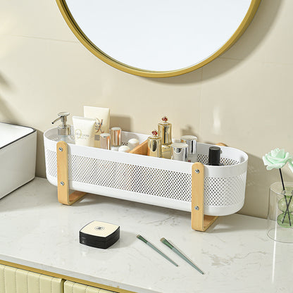 Household Desktop with Partition Room Basket Bathroom Cosmetics Large Capacity Storage Basket Creative and Practical Storage Rack