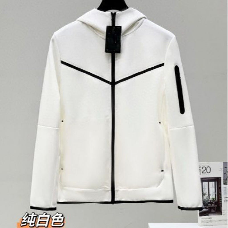2024 Spring and Autumn Casual Sports Cotton Air Layer Hooded Zipper Cardigan Men's Jacket 490 Coat