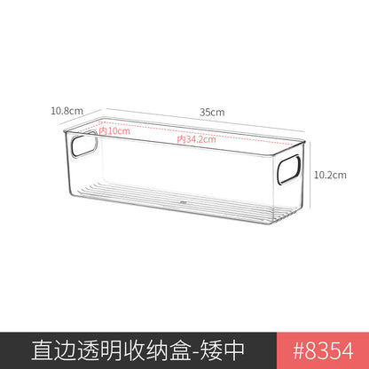 Storage Box PET Transparent Acrylic Rectangular Cosmetic Station Snack Kitchen Sundries Storage Box with Lid