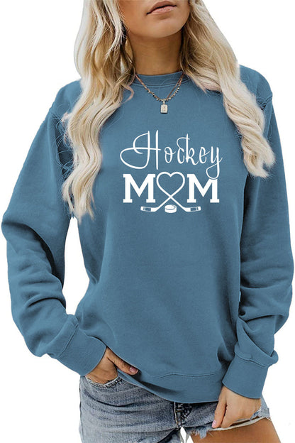 Amazon Wish Independent Station Fashionable Simple Hockey Mom Letter Fun Printed Women's Casual Sweatshirt
