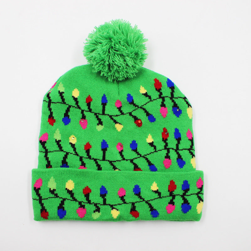 Korean Internet Celebrity Style Snowflake Christmas Hat, Warm and Cold-Proof Women's Knitted Hat with Pom-Pom, Ear-Protecting Yarn Hat, Light Luxury Style