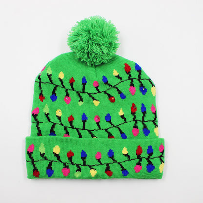 Korean Internet Celebrity Style Snowflake Christmas Hat, Warm and Cold-Proof Women's Knitted Hat with Pom-Pom, Ear-Protecting Yarn Hat, Light Luxury Style