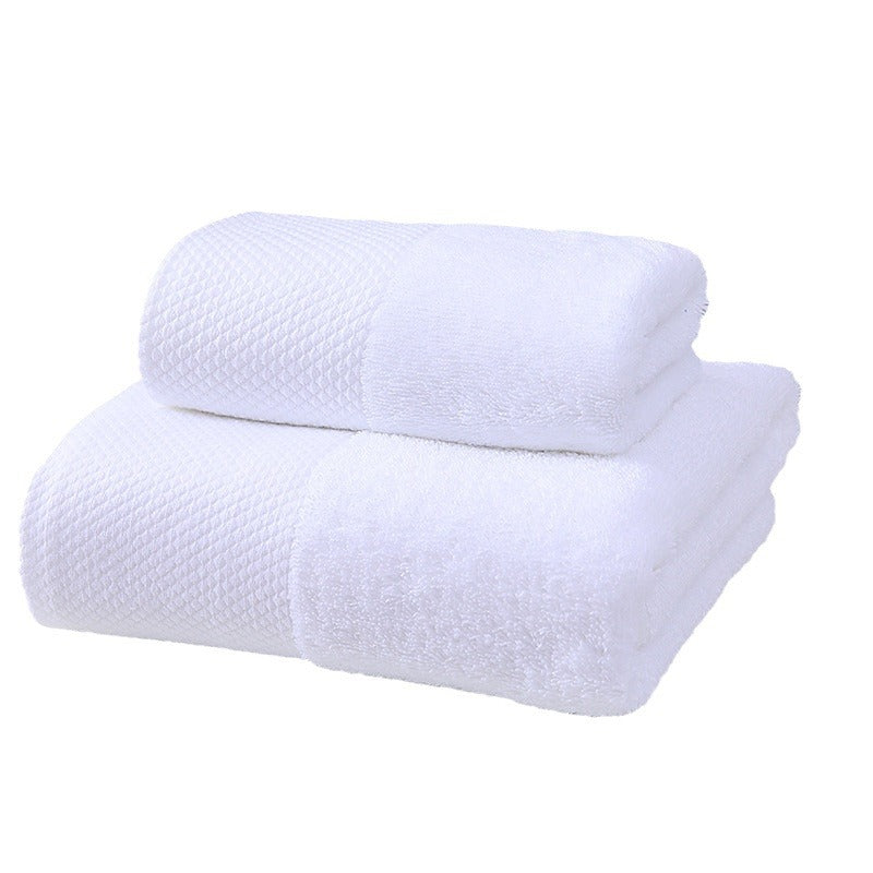 Hotel towel bath towel extra large absorbent pure cotton beauty salon hotel hot spring bed & breakfast white towel bath towel can add Logo