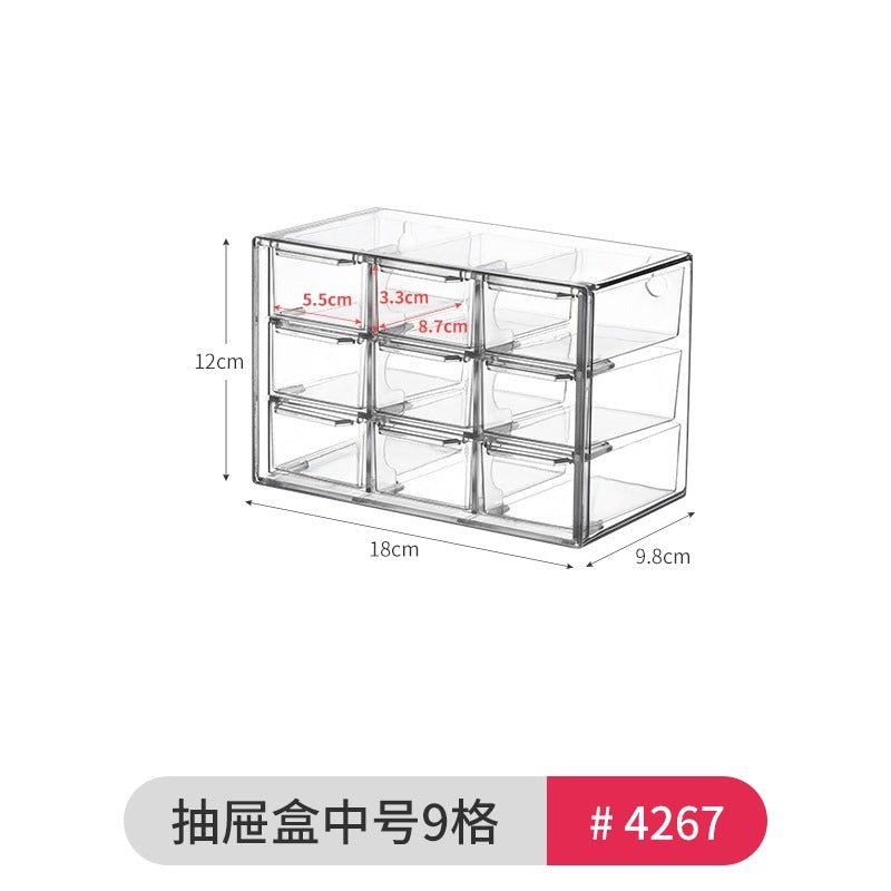 Desktop Wall Hanging Storage Box with Transparent Acrylic Cosmetics Bathroom Stationery Station Kitchen Storage Rack Bedside