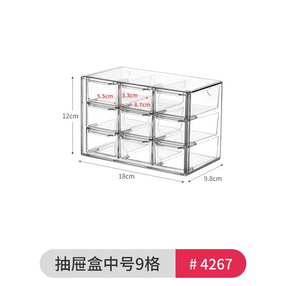Desktop Wall Hanging Storage Box with Transparent Acrylic Cosmetics Bathroom Stationery Station Kitchen Storage Rack Bedside