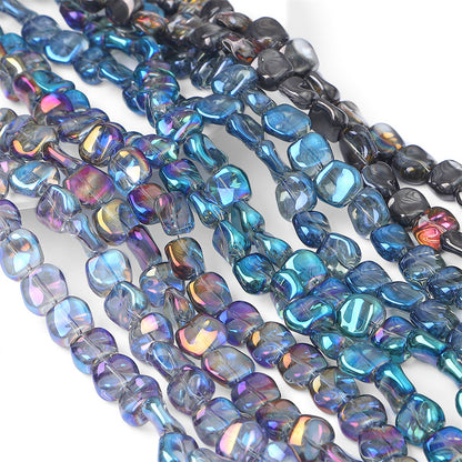 Glass color-plated oblique crystal beads antique diy handmade hairpin necklace material accessories cross-border a generation of hair