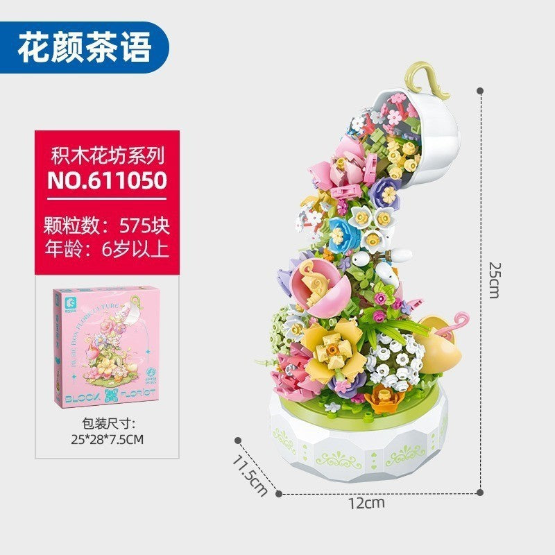 [Free Shipping] Genuine Jiaqi 1302 Colorful Christmas Tree Building Blocks Rotating Music Box Chinese Christmas Building Blocks Gift