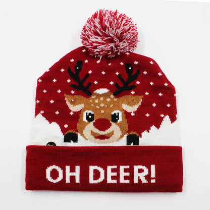 Korean Internet Celebrity Style Snowflake Christmas Hat, Warm and Cold-Proof Women's Knitted Hat with Pom-Pom, Ear-Protecting Yarn Hat, Light Luxury Style