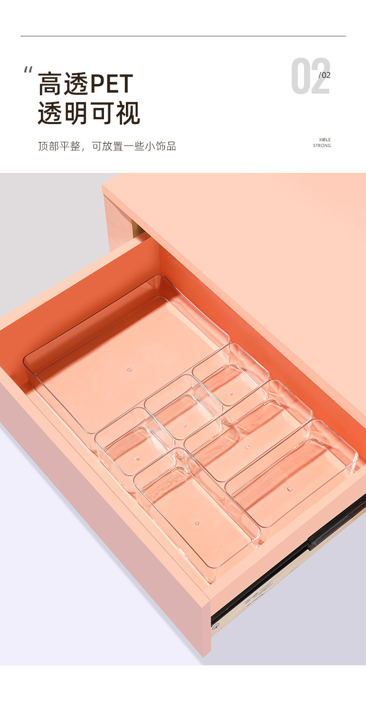 Desktop Storage Box Square Transparent Acrylic Flower Pot Sundries Cosmetics Stationery Notes Kitchen Workstation Height