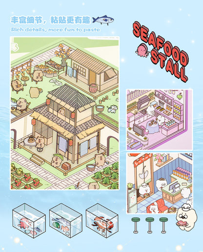 Language idle pet miniature landscaping cute sticker book freeze frame happy series three-dimensional fun landscaping 18 posting paper