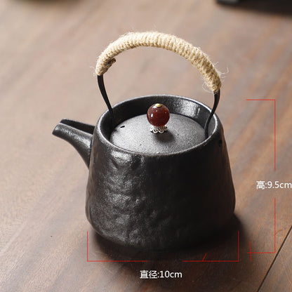 Yuerui New Rustic Pottery Constant Temperature Alcohol Tea Brewing Pot Set with Handle, Balcony Tea Brewing Stove Complete Set Wholesale Pottery