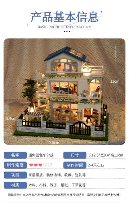 Tianyu DIY Hand-Assembled Mini Model Cabin Wooden House Toy Luminous Birthday Gift Wholesale Stereo