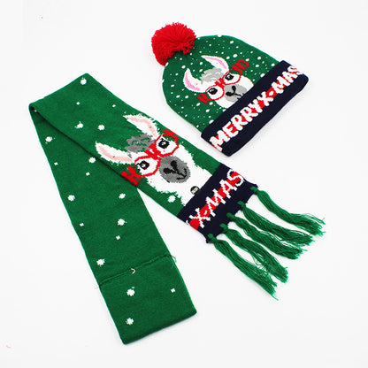Korean Internet Celebrity Style Snowflake Christmas Hat, Warm and Cold-Proof Women's Knitted Hat with Pom-Pom, Ear-Protecting Yarn Hat, Light Luxury Style