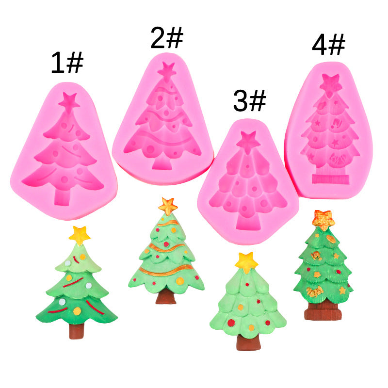 Christmas Tree Chocolate Silicone Mold Christmas Decoration Flip Cake Mold Pine Tree Christmas Tree Cookie Baking Mold