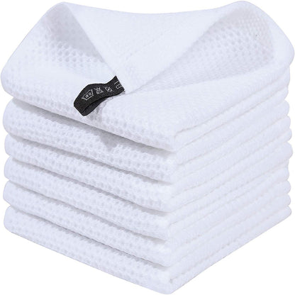Cross-border Amazon pure cotton honeycomb kitchen dishwashing square towel can be suit with hook waffle square towel generation sticker code