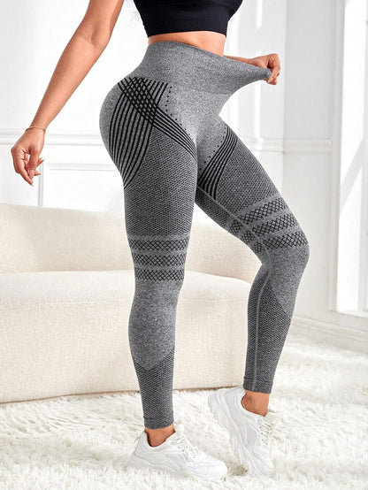 European and American hot selling seamless hip lifting fitness pants belly contracting tight high waist peach hip yoga pants