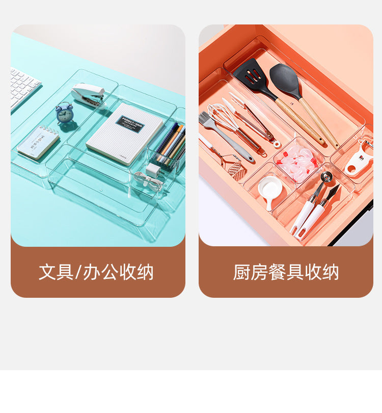 Desktop Storage Box Square Transparent Acrylic Flower Pot Sundries Cosmetics Stationery Notes Kitchen Workstation Height