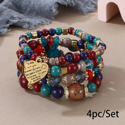 European and American Cross-Border Hot-Selling New Bohemian Bracelets Creative Tassel Multi-Layer Beaded Bracelets Fashion Jewelry