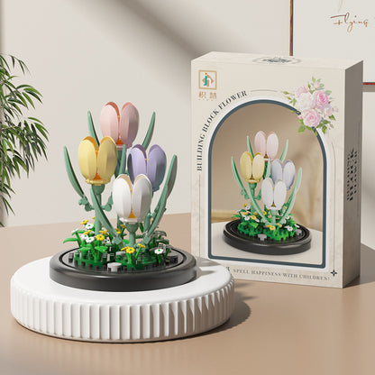 Jihui New Product Flower Pot Series Building Blocks Assembled Compatible with Lego Toys Children's Educational Boys and Girls Cross-border Wholesale