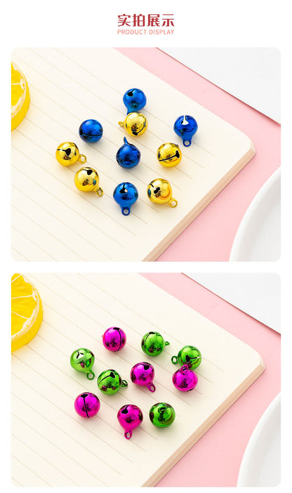 12mm Eco-Friendly Colorful Flat Metal Copper Bells, Color-Preserving, Christmas Holiday Pet Gift DIY Keychain Accessories