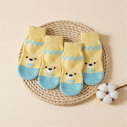 New pet socks, dog socks that stay on when out, cross-border bestseller, non-slip socks for small dogs with double-sided adhesive
