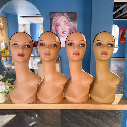 European and American wig model head shoulder model wig hat scarf jewelry window display props mannequin