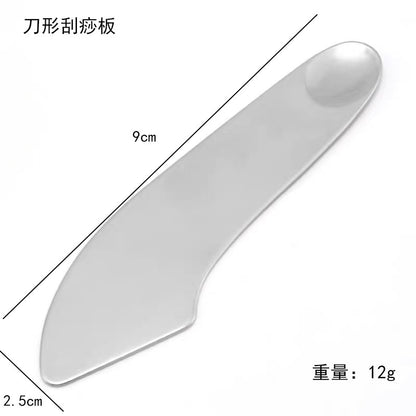 Factory direct stainless steel large heart-shaped scraping plate hand face scraping metal massage beauty tools wholesale