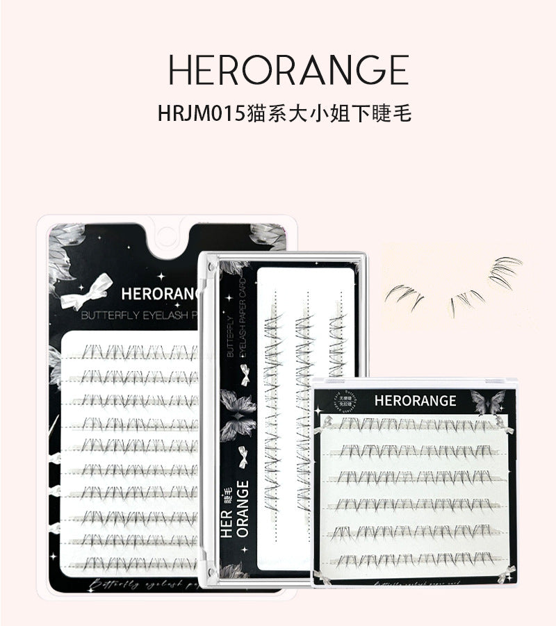 HERORANGE ~ cat big miss lower eyelashes false eyelashes natural hair flu single cluster lazy mother raw eyelashes