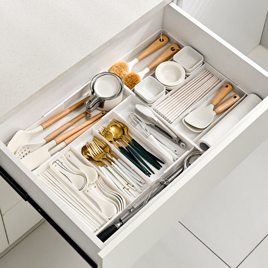 Built-in Partition Telescopic Cosmetic Lipstick Classification Dressing Table Deep Cabinet Partition Dormitory Drawer Inner Partition Storage Box