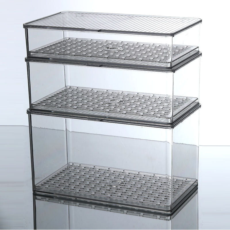 Storage Box PET Transparent Acrylic Rectangular Cosmetic Station Snack Kitchen Sundries Storage Box with Lid